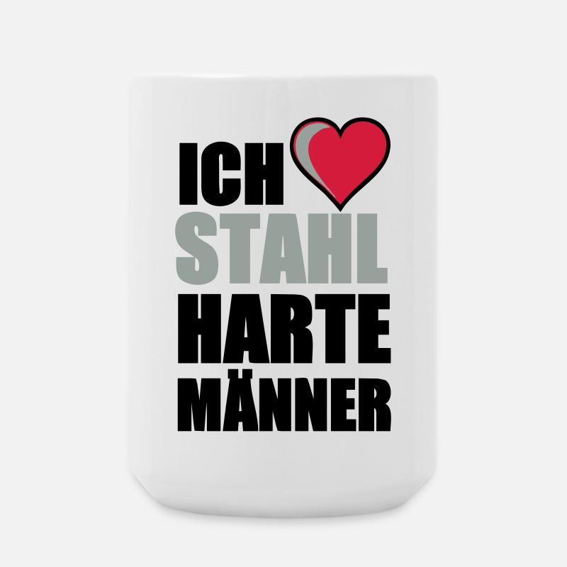 Stahlharte Männer Geschenk - Große Tasse 440 ml - Weiß