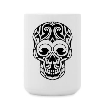 Decorated death kick tribal - Large Mug 440 ml - white - Front