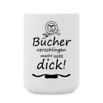Bücher Spruch Buch Lesen Leser Geschenk - Große Tasse 440 ml - Weiß - Vorne