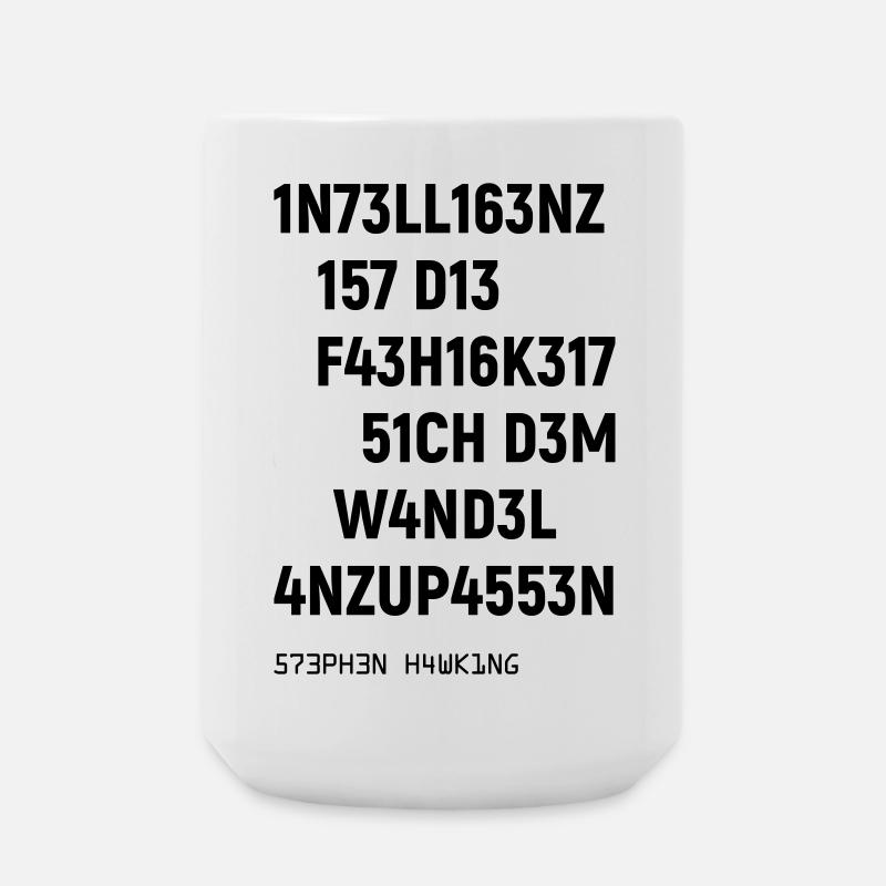 Leetspeak Intelligenz Spruch für Nerds und Hacker - Große Tasse 440 ml - Weiß