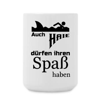 Haie dürfen Spaß haben Geschenk - Große Tasse 440 ml - Weiß - Vorne
