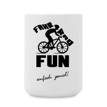 Fahrrad Fun Radfahrer Rad Sport Freizeit Geschenk - Große Tasse 440 ml - Weiß - Vorne