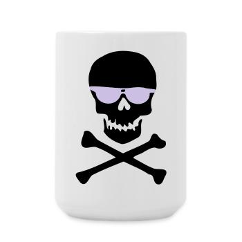Piratl_mit_brille - Large Mug 440 ml - white - Front