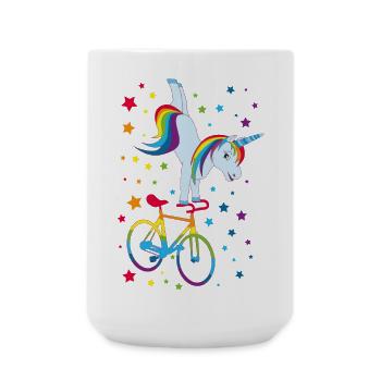 Cyclisme artistique, cyclisme artistique, cyclisme en salle, licorne - Grande tasse 440 ml - blanc - Devant