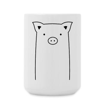 Pig sow piglet gift idea - Large Mug 440 ml - white - Front