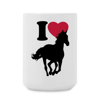 I love horses - J'adore les chevaux - Grande tasse 440 ml - blanc - Devant