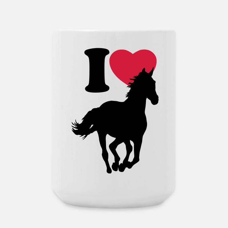I love horses - Ich liebe Pferde - Große Tasse 440 ml - Weiß