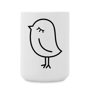 Spatz Vogel – Piepmatz Küken Tweet Vögelchen - Große Tasse 440 ml - Weiß - Vorne