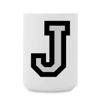 Letter J two-color - Large Mug 440 ml - white - Front