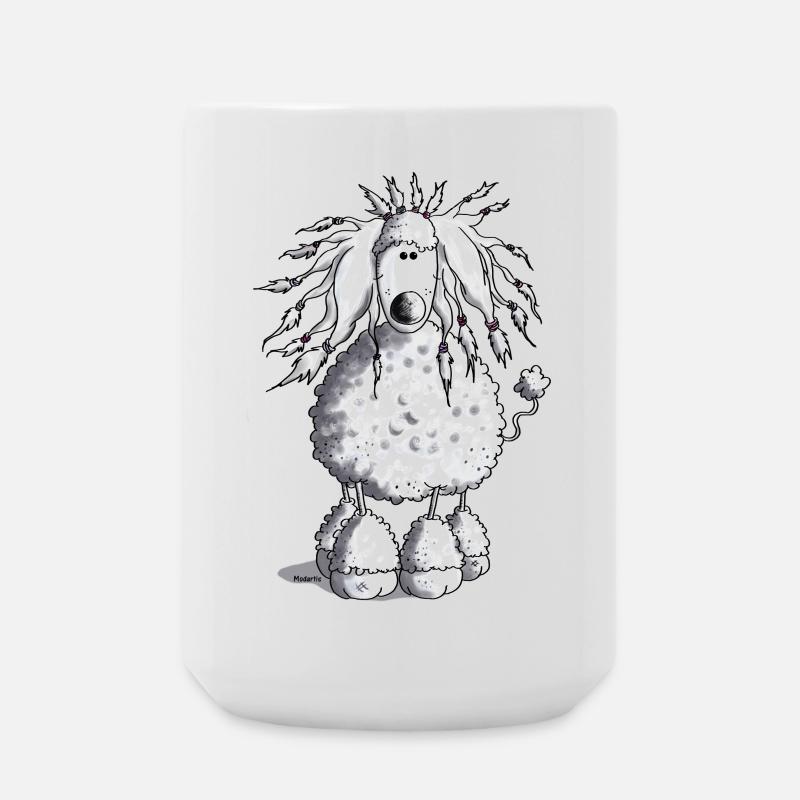 Wuscheliger Pudel - Hund - Große Tasse 440 ml - Weiß