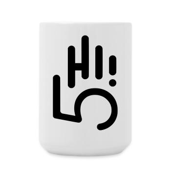 HI5 hi five - Große Tasse 440 ml - Weiß - Vorne