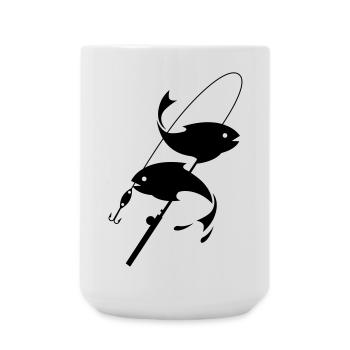Angeln - Große Tasse 440 ml - Weiß - Vorne
