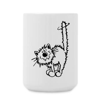 Liebe Katze - Große Tasse 440 ml - Weiß - Vorne