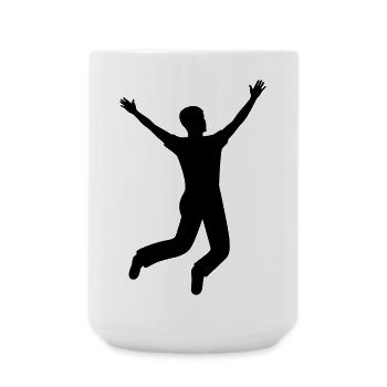 Freudensprung machen - Große Tasse 440 ml - Weiß - Vorne
