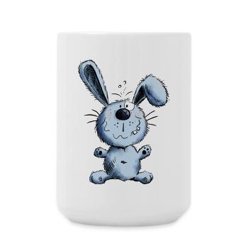 Lapin bleu - Grande tasse 440 ml - blanc - Devant