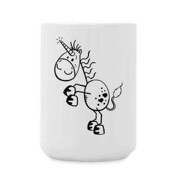 Bande dessinée drôle de licorne - Grande tasse 440 ml - blanc - Devant