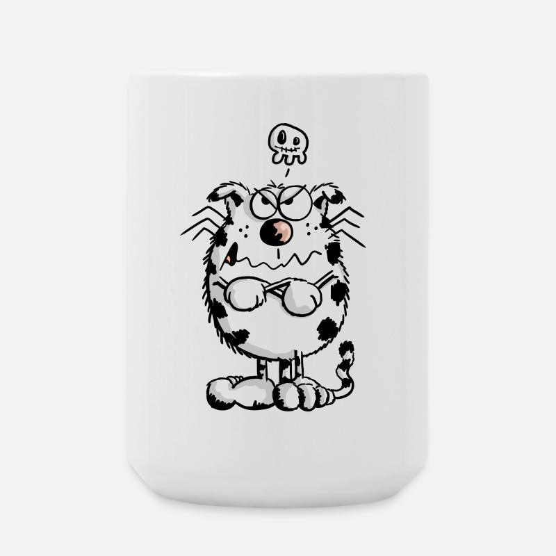 Mies gelaunte Katze - Comic - Skull - Fun - Große Tasse 440 ml - Weiß