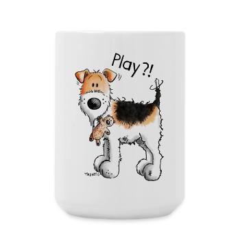 Cute Fox Terrier - Dog - Dog - Cartoon - Gift - Large Mug 440 ml - white - Front