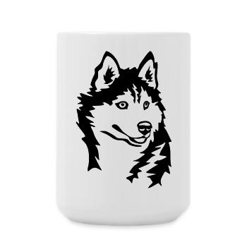 Husky head - Large Mug 440 ml - white - Front