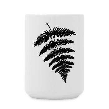 Farn Blatt Farnblatt Farnwedel - Große Tasse 440 ml - Weiß - Vorne