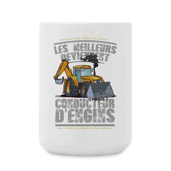 conducteur d engins - Grande tasse 440 ml - blanc - Devant