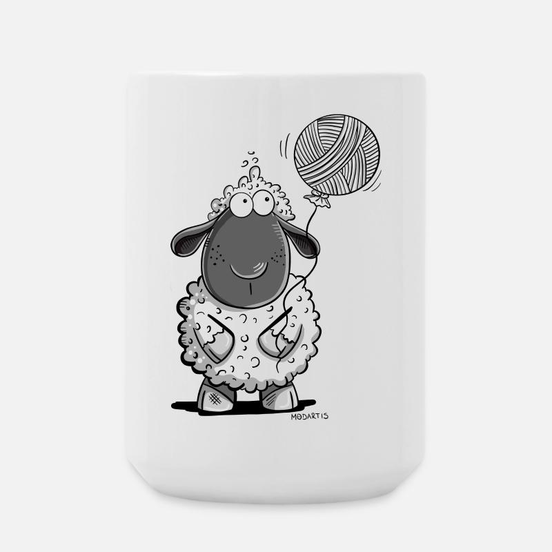 Schaf Mit Wolle Ballon - Große Tasse 440 ml - Weiß