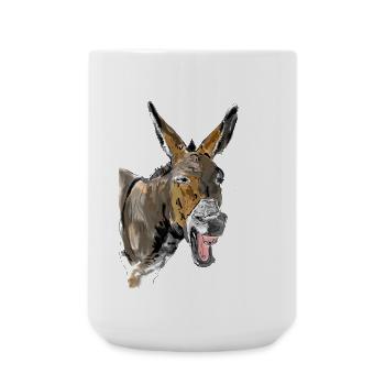 Esel Donkey Âne - Große Tasse 440 ml - Weiß - Vorne