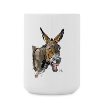 Esel Donkey Âne - Große Tasse 440 ml - Weiß - Vorne