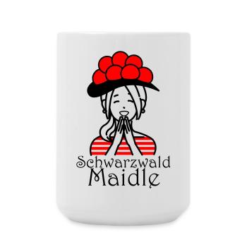 Lustiges Schwarzwald Maidle Bollenhut Design - Große Tasse 440 ml - Weiß - Vorne