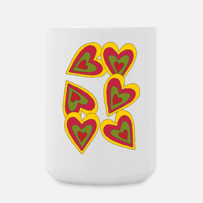 herzen on fire - Große Tasse 440 ml - Weiß