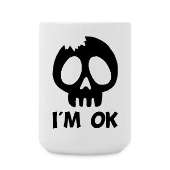 I'm fine (black) - Large Mug 440 ml - white - Front