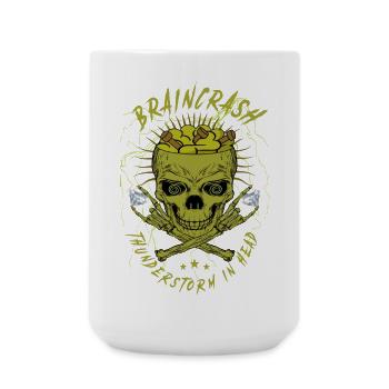 Gehirn Chaos Totenkopf - Große Tasse 440 ml - Weiß - Vorne