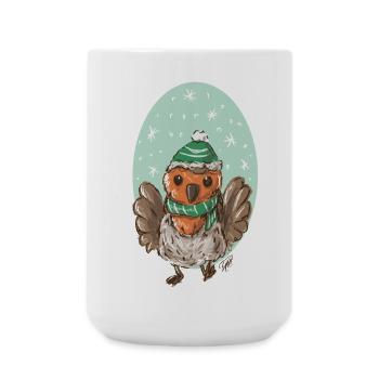 Rotkelchen mit Mütze - Große Tasse 440 ml - Weiß - Vorne