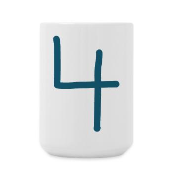 4 Nummer vier Zahl Geburtstag - Große Tasse 440 ml - Weiß - Vorne