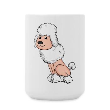Poodle White - Large Mug 440 ml - white - Front