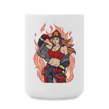 Retter Löscharbeit Feuer Lebensretter Feuerwehr - Große Tasse 440 ml - Weiß - Vorne