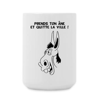Prends ton âne et quitte la ville (noir) - Grande tasse 440 ml - blanc - Devant