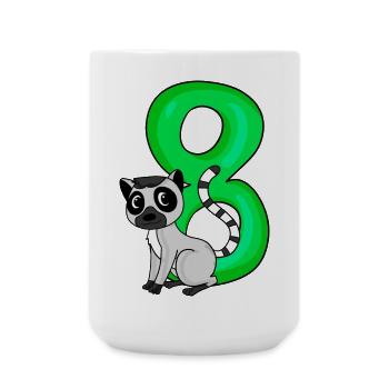 8 Birthday 8 years old with animal motif - eight - Large Mug 440 ml - white - Front