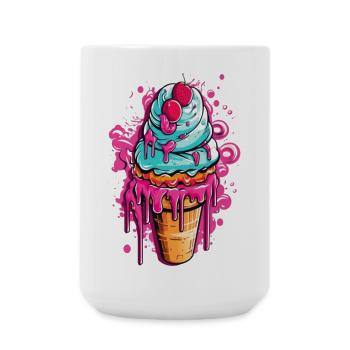 Gâteau glacé coloré aux fruits - Grande tasse 440 ml - blanc - Devant