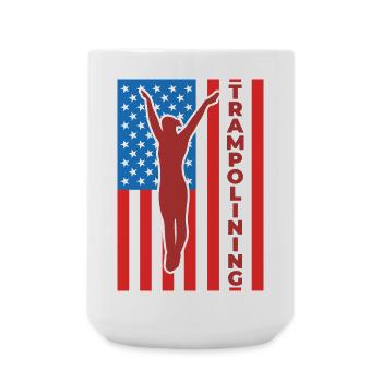 Trampoline Jumping July 4 USA - Large Mug 440 ml - white - Front