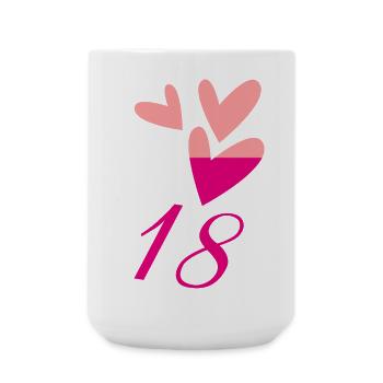 18. 18 JAHRE ALT. 18-JÄHRIGES JUBILÄUM. GEBURTSTAG 18 JAHRE. - Große Tasse 440 ml - Weiß - Vorne