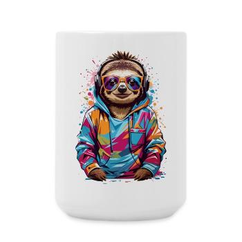 Cool sloth - Large Mug 440 ml - white - Front