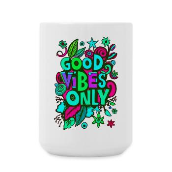 good vibes only - Large Mug 440 ml - white - Front