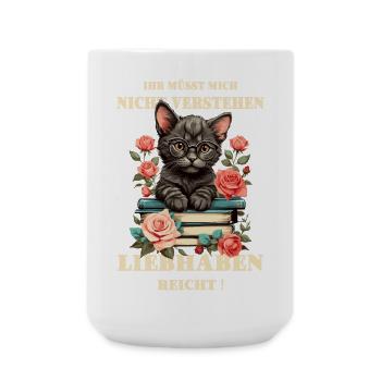Süße schlaue Katze - Große Tasse 440 ml - Weiß - Vorne