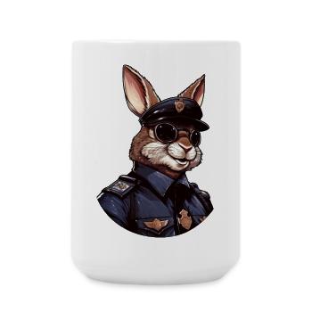 Hasen Polizei - Große Tasse 440 ml - Weiß - Vorne