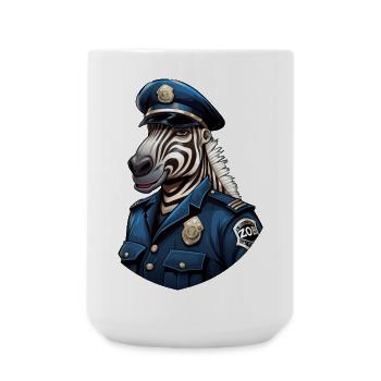Policier zèbre - Grande tasse 440 ml - blanc - Devant