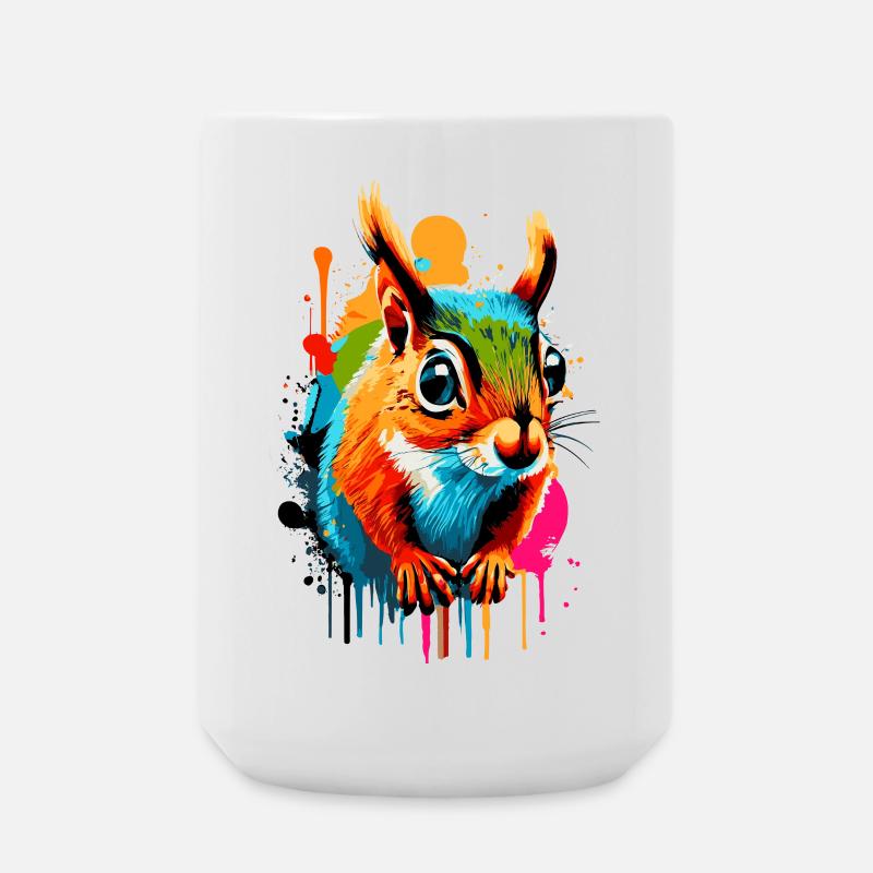 Eichhörnchen Sciurus - Squirrel Farbenfroh - Große Tasse 440 ml - Weiß