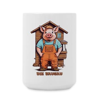 Bob the Construction Sow, Craftsman Pig - Large Mug 440 ml - white - Front