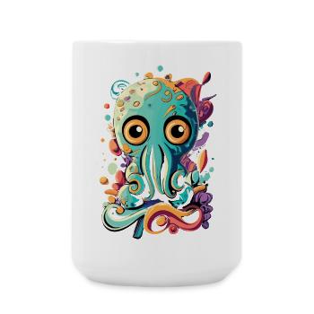 Octopus Squid - Bébé calmar Poulpe - Grande tasse 440 ml - blanc - Devant
