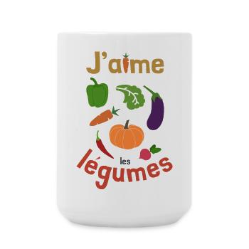 J'aime les légumes - Grande tasse 440 ml - blanc - Devant